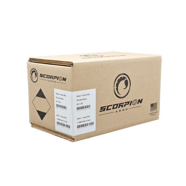 Case of Ammo<br><br> 9mm 115 gr Round Nose <br> 1,000 Rounds