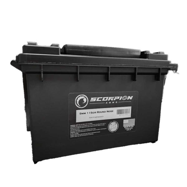Ammo Can <br> <br> 9mm 115 gr  Round Nose <br>500 Rounds