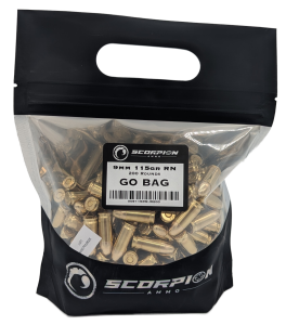 GO BAG<br><br> 9mm 115gr Round Nose <br> 200 Rounds