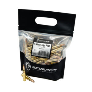 Scorpion 5.56mm<BR><BR><BR> 55gr FMJ <BR>100/Go Bag