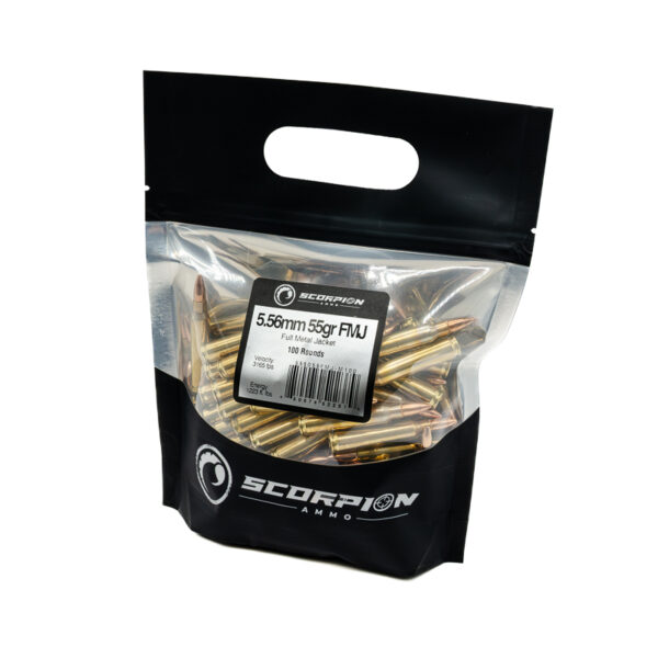 Scorpion 5.56mm<BR><BR><BR> 55gr FMJ <BR>100/Go Bag - Image 2