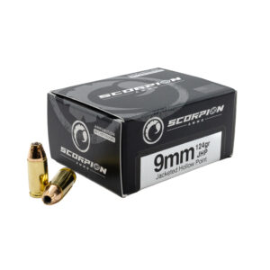 Scorpion 9mm <BR>Self Defense<BR><BR>124gr JHP <BR>20/Box