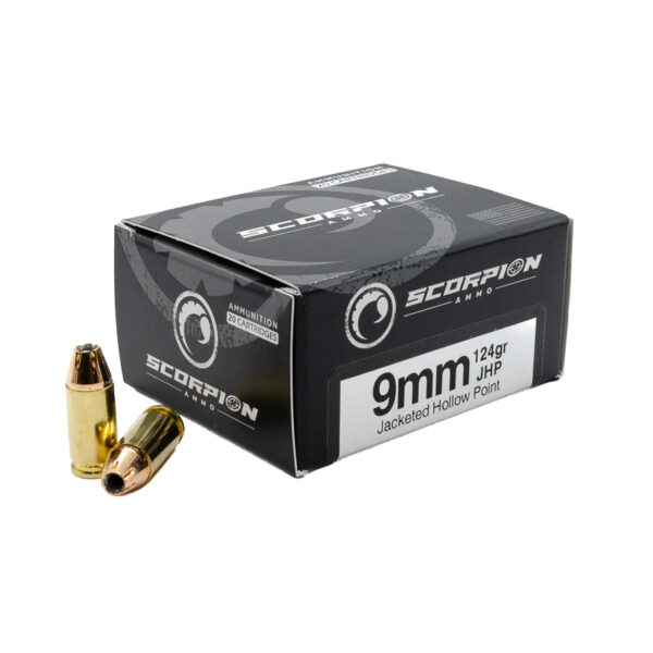 Scorpion 9mm <BR>Self Defense<BR><BR>124gr JHP <BR>20/Box