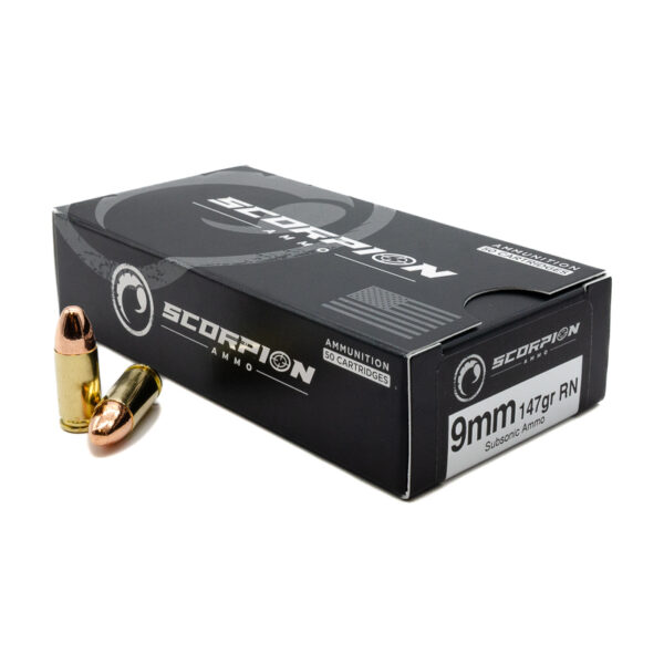 Scorpion 9mm <BR>SUBSONIC<BR><BR>147gr RN  <BR>50/Box